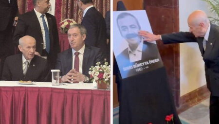 99 gün sonra Meclis’e geldi… Devlet Bahçeli’den DEM Parti’ye taziye ziyareti: Eliyle Sırrı Süreyya Başkan’ın fotoğrafını sevdi